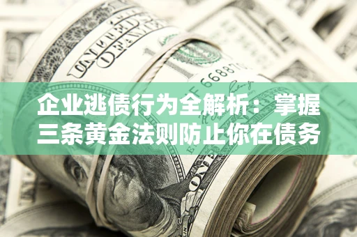 北京企业逃债行为全解析：掌握三条黄金法则防止你在债务乱局中“踩雷”